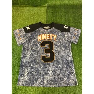 8th dstrkt Ninety 3 Streetwear Jersey T-Shirt Blue Acid Wash Mens XXL